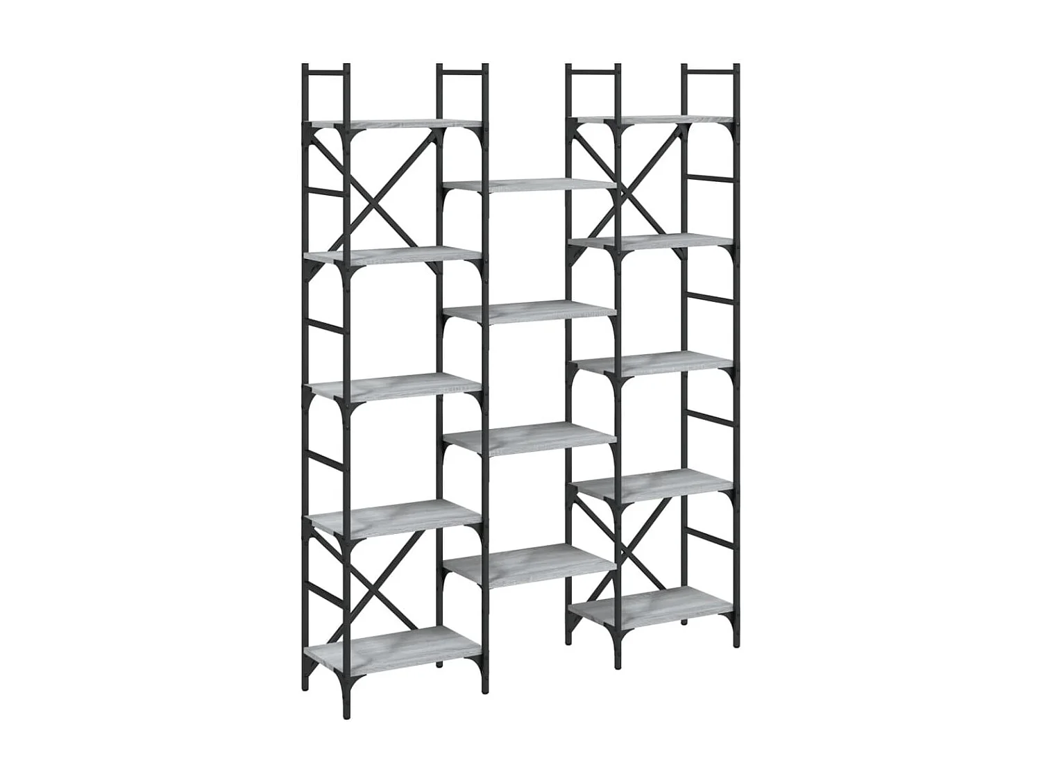 Bibliothèque sonoma gris 127,5x28,5x172,5 bois d'ingénierie