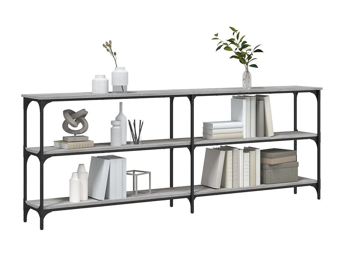 Table console sonoma gris 200x29x75 bois d'ingénierie