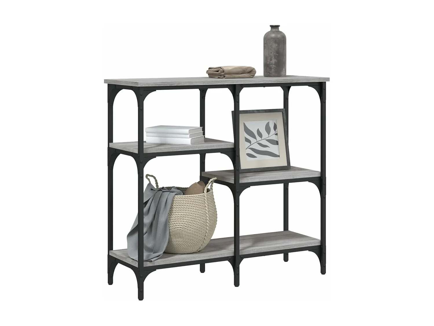 Table console sonoma gris 80x29x75 bois d'ingénierie