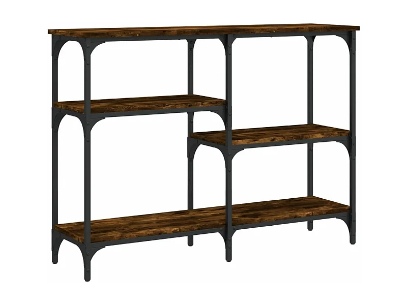 Table console chêne fumé 102x29x75 bois d'ingénierie