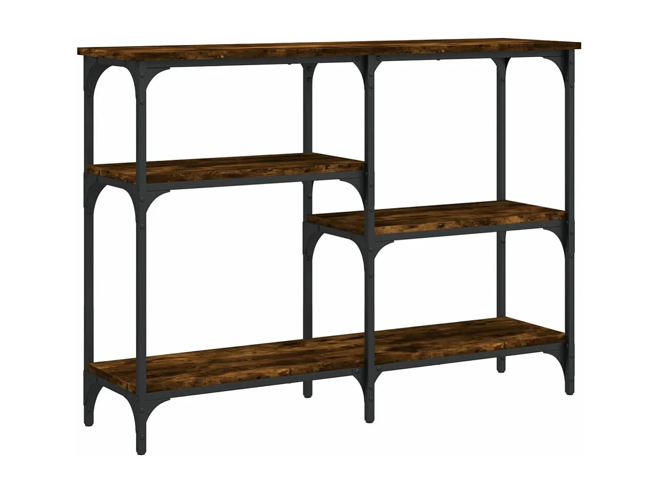 Table console chêne fumé 102x29x75 bois d'ingénierie