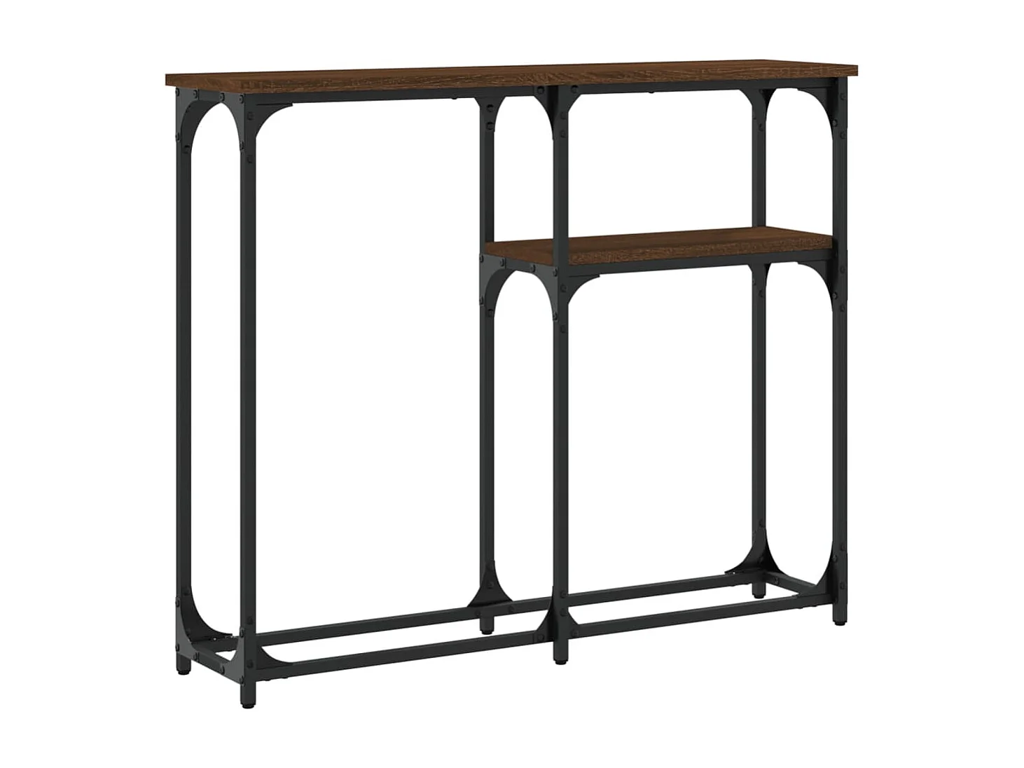 Table console chêne marron 90x22,5x75 bois d'ingénierie