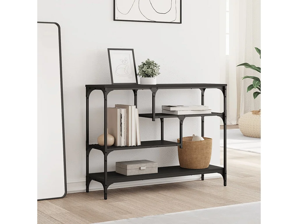 Table console noir 100x30x75 bois d'ingénierie
