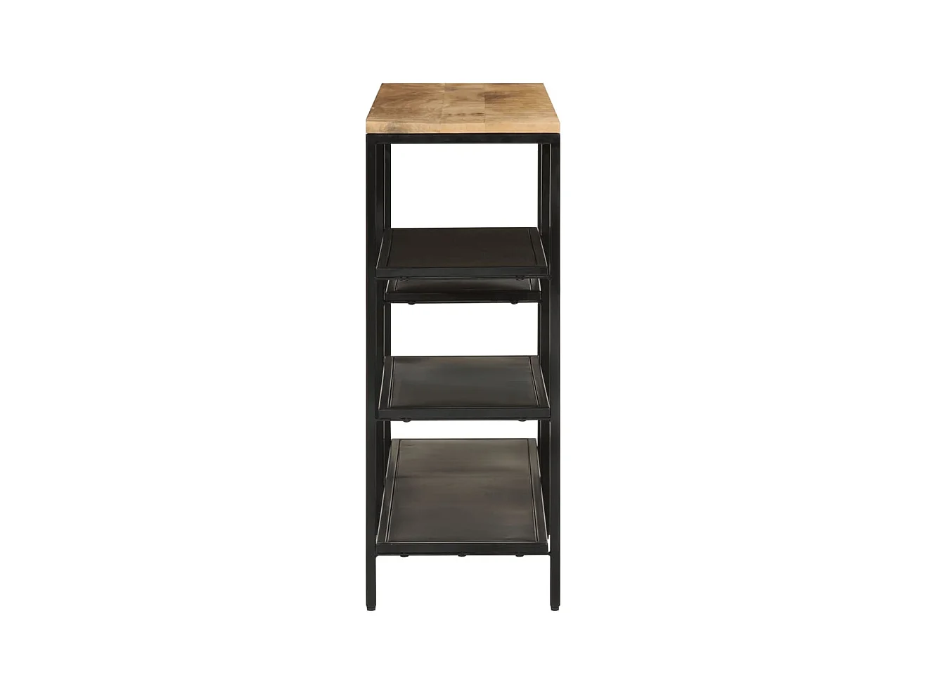 Table console 110x30x75 bois de manguier massif brut et fer