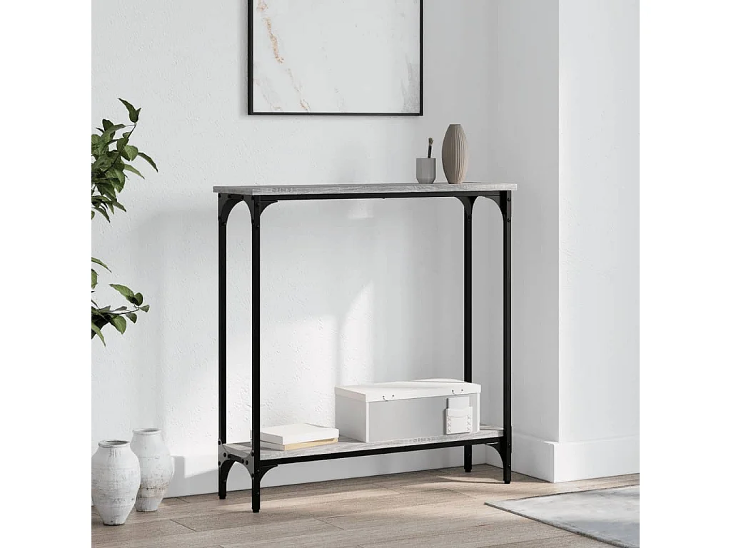 Table console sonoma gris 75x22,5x75 bois d'ingénierie