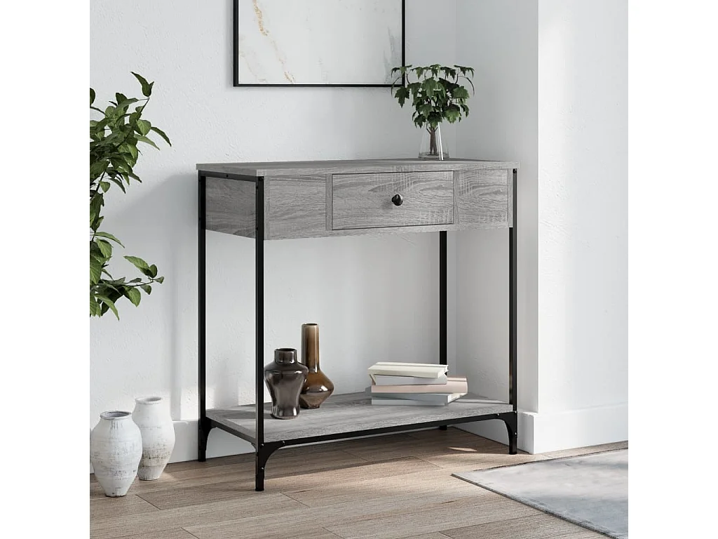 Table console sonoma gris 75x34,5x75 bois d'ingénierie