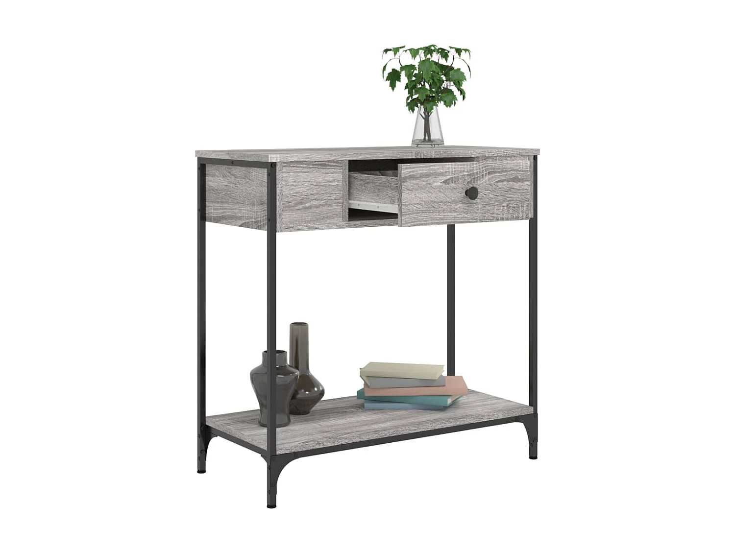 Table console sonoma gris 75x34,5x75 bois d'ingénierie