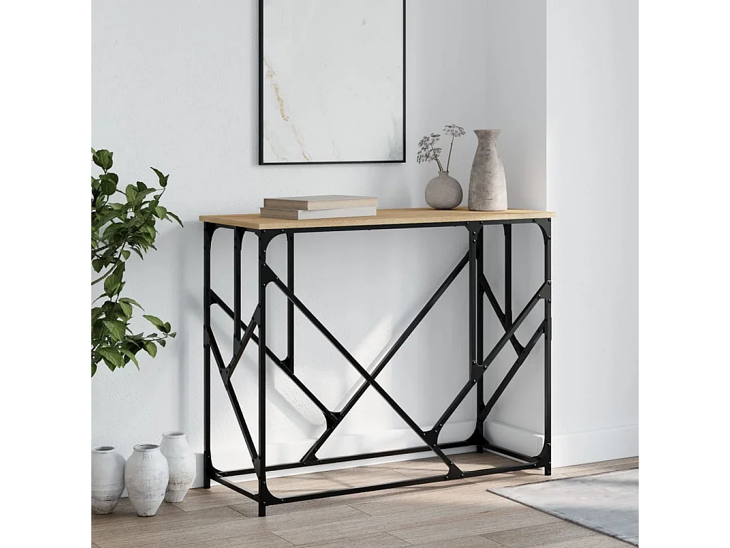 Table console chêne sonoma 100x40x80 bois d'ingénierie