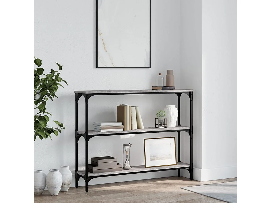 Table console sonoma gris 100x22,5x75 bois d'ingénierie