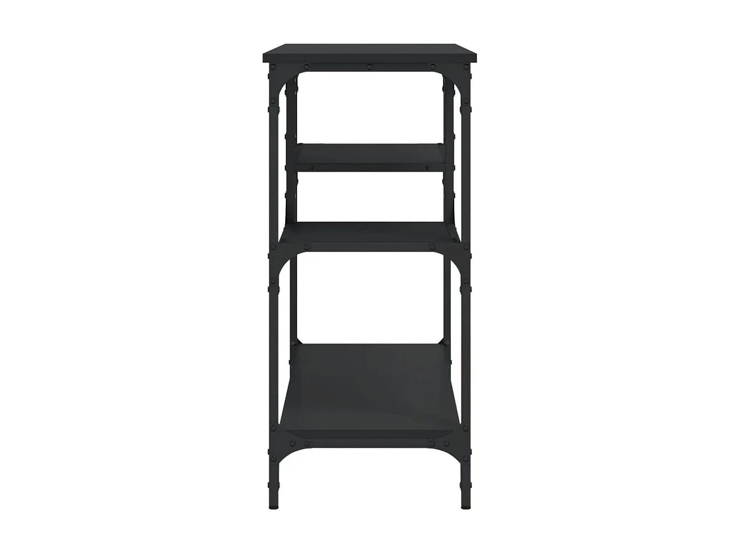 Table console avec étagères noir 100x35x75