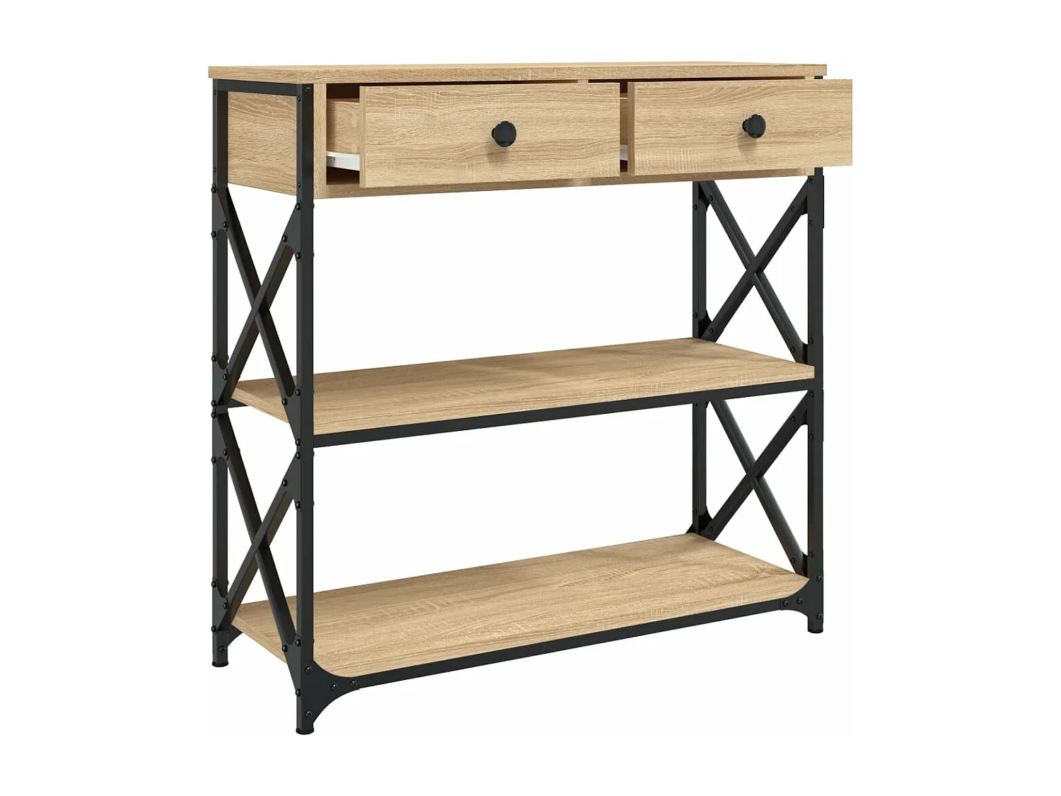 Table console chêne sonoma 75x28x75 bois d'ingénierie