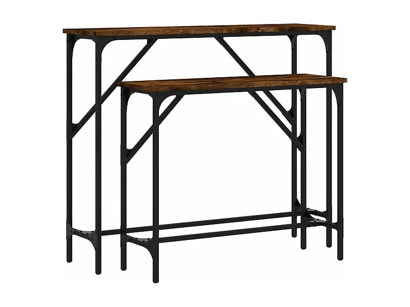 Tables console 2 pcs chêne fumé bois d'ingénierie