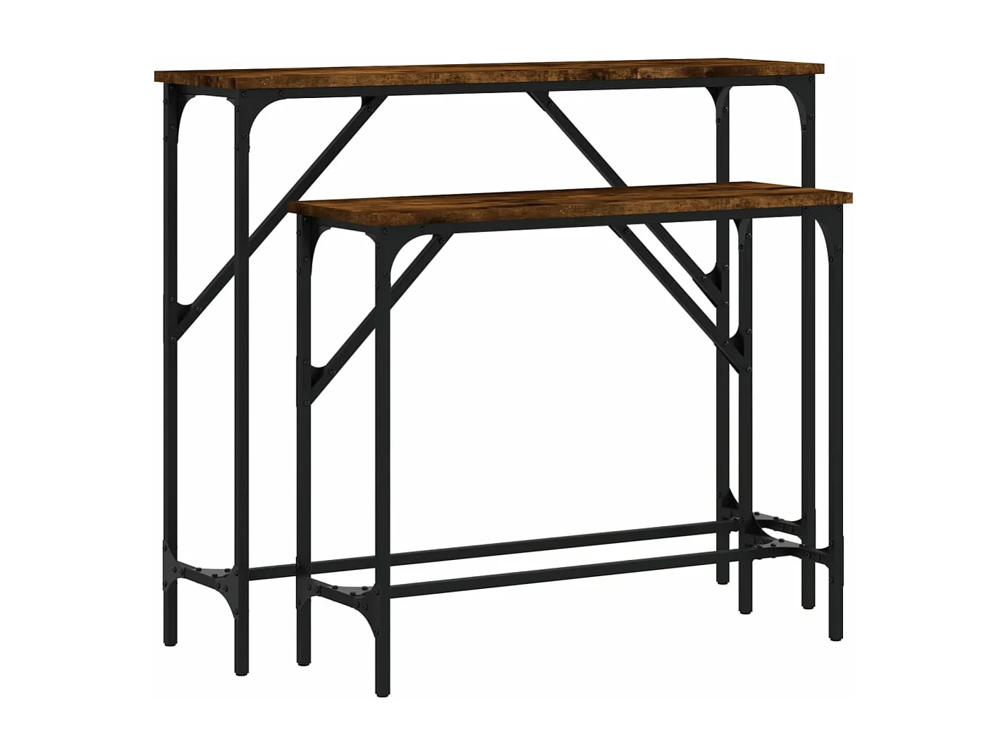 Tables console 2 pcs chêne fumé bois d'ingénierie
