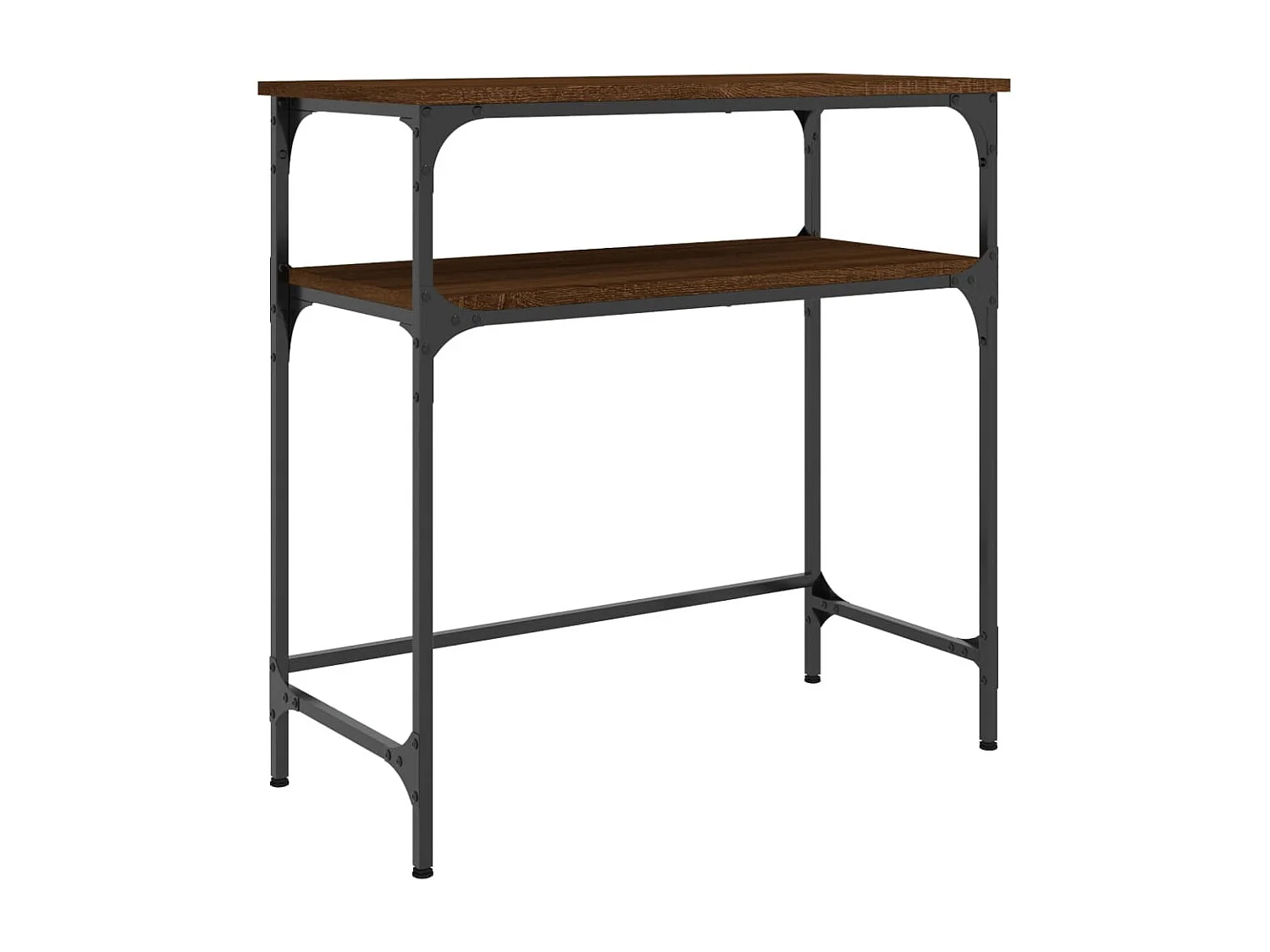 Table console chêne marron 75x35,5x75 bois d'ingénierie