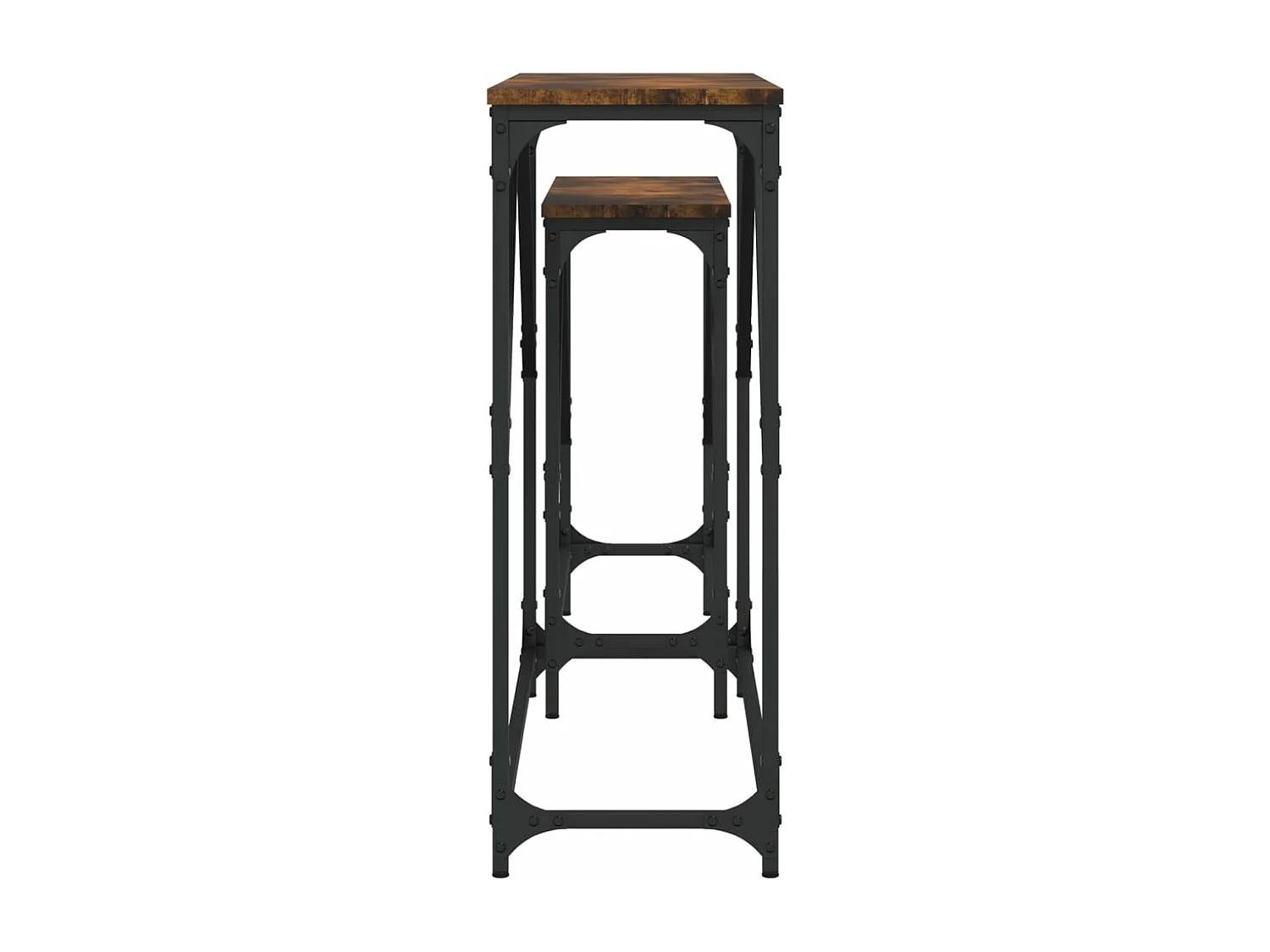 Tables console gigognes 2 pcs chêne fumé bois d'ingénierie