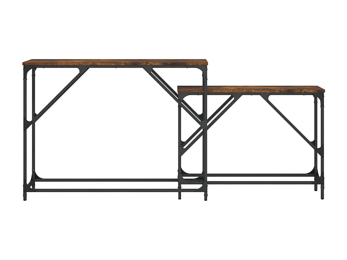 Tables console gigognes 2 pcs chêne fumé bois d'ingénierie