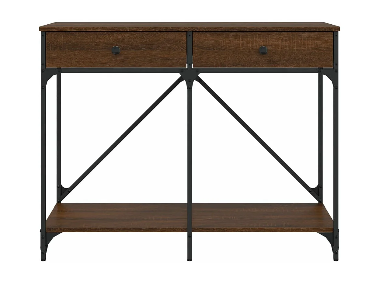 Table console chêne marron 100x39x78,5 bois d'ingénierie