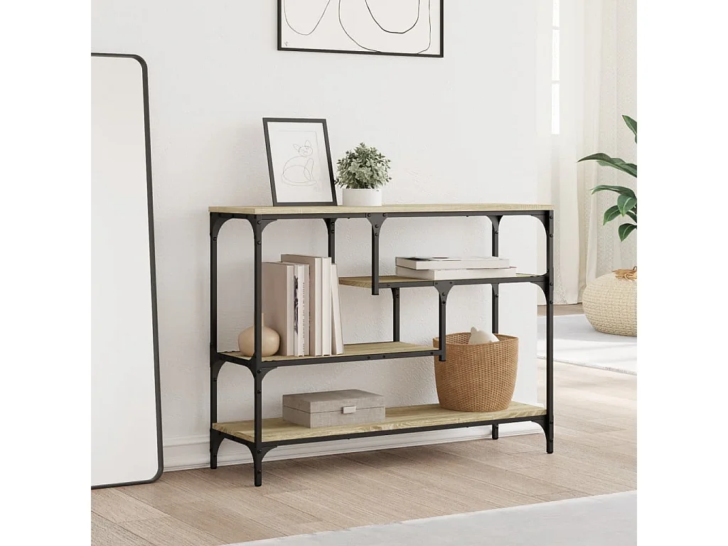 Table console chêne sonoma 100x30x75 bois d'ingénierie