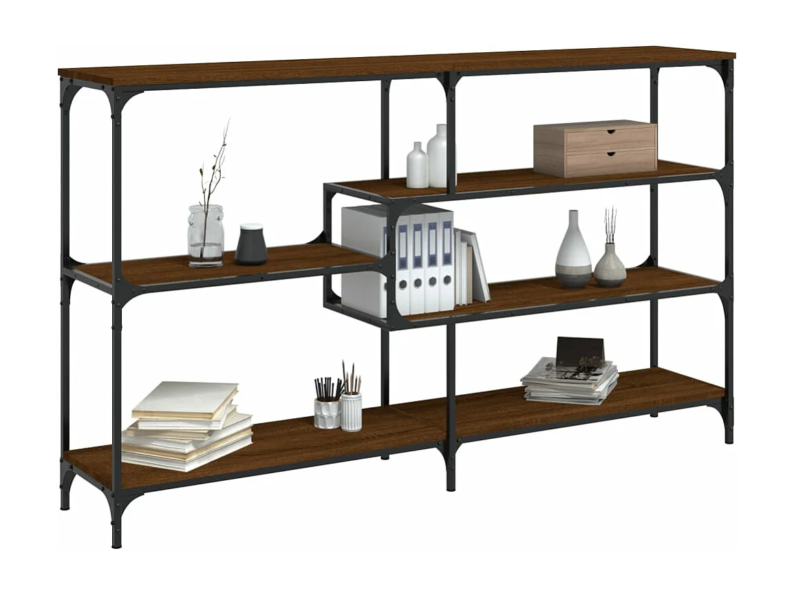 Table console chêne marron 160x32x95 bois d'ingénierie