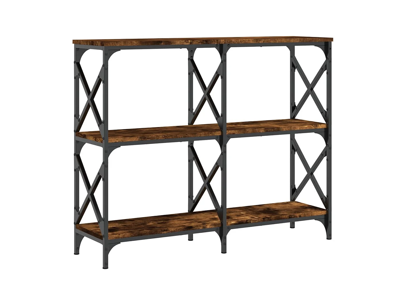Table console chêne fumé 100x28x80,5 bois d'ingénierie