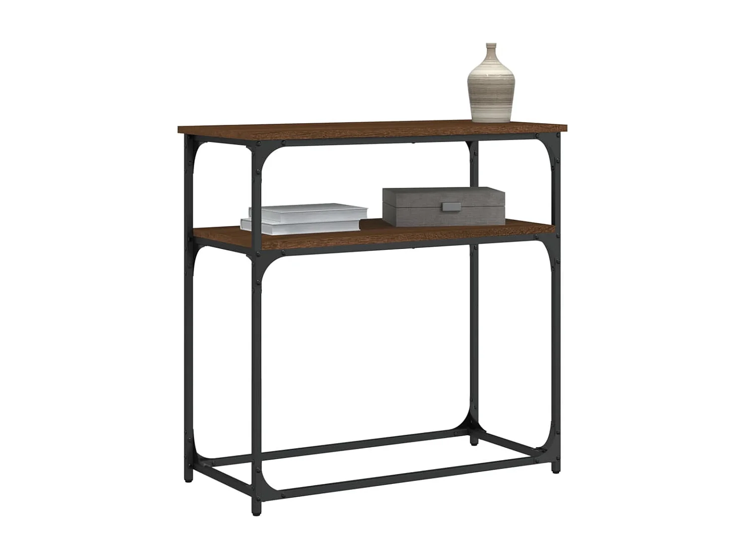 Table console chêne marron 75x35,5x75 bois d'ingénierie