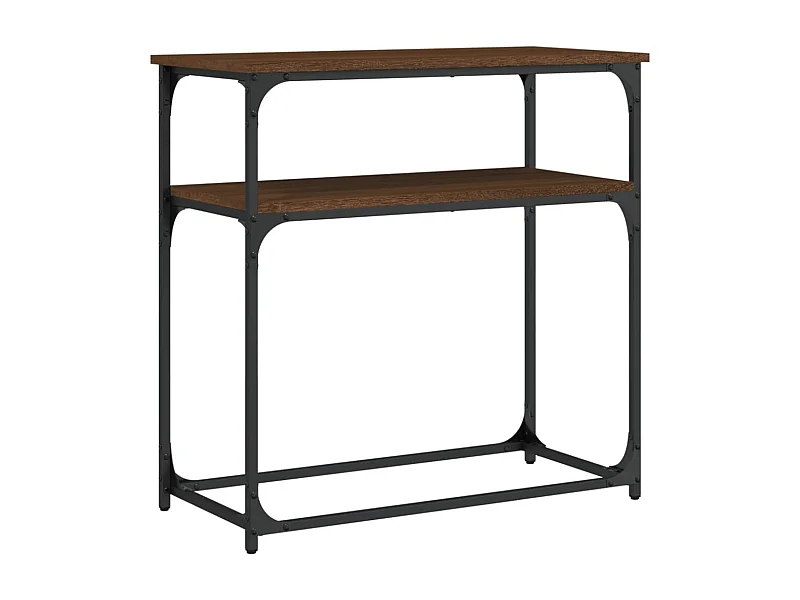 Table console chêne marron 75x35,5x75 bois d'ingénierie