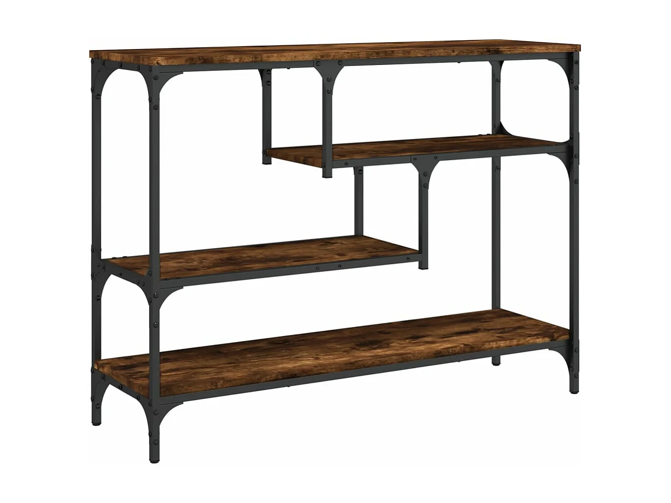 Table console chêne fumé 100x30x75 bois d'ingénierie