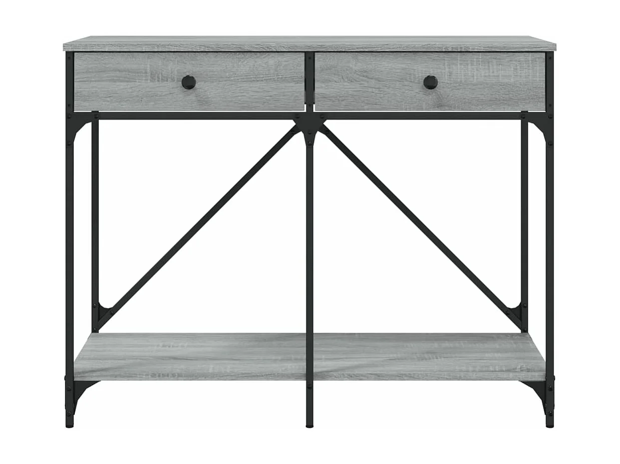 Table console sonoma gris 100x39x78,5 bois d'ingénierie