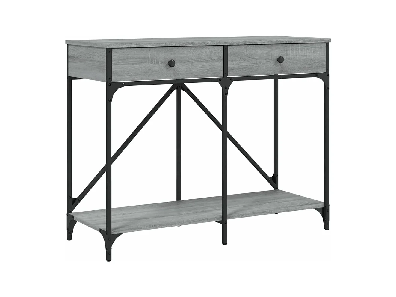 Table console sonoma gris 100x39x78,5 bois d'ingénierie