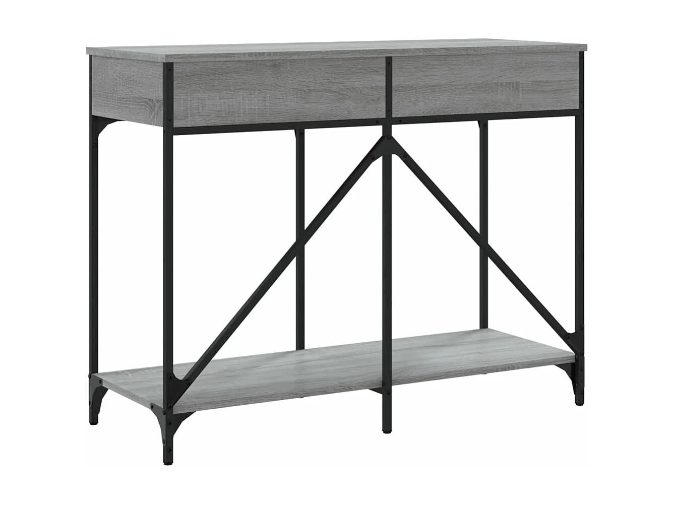 Table console sonoma gris 100x39x78,5 bois d'ingénierie