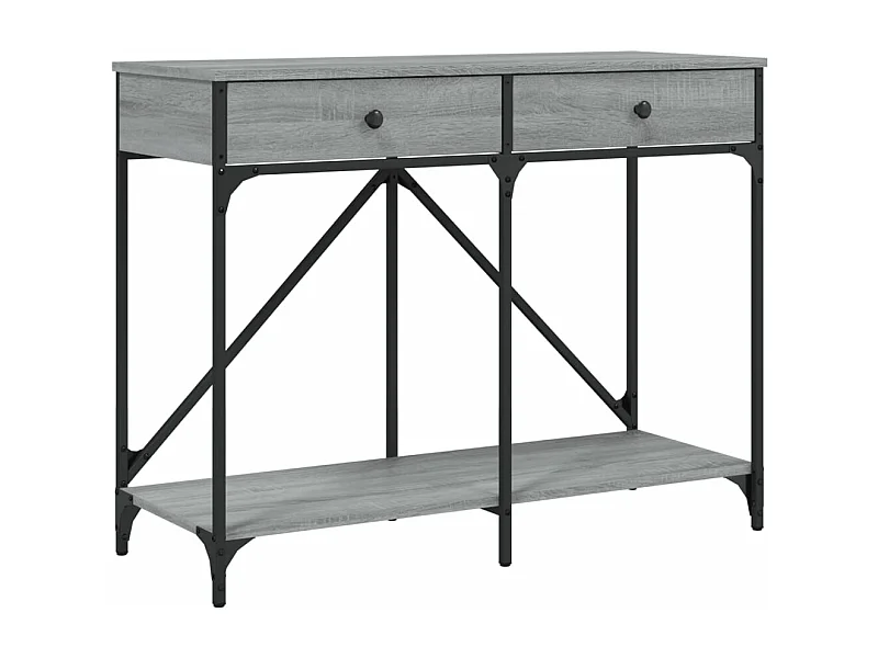 Table console sonoma gris 100x39x78,5 bois d'ingénierie