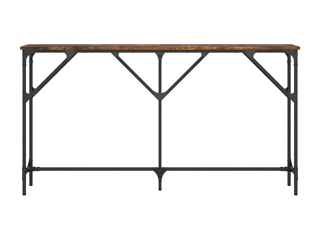 Table console chêne fumé 140x23x75 bois d'ingénierie