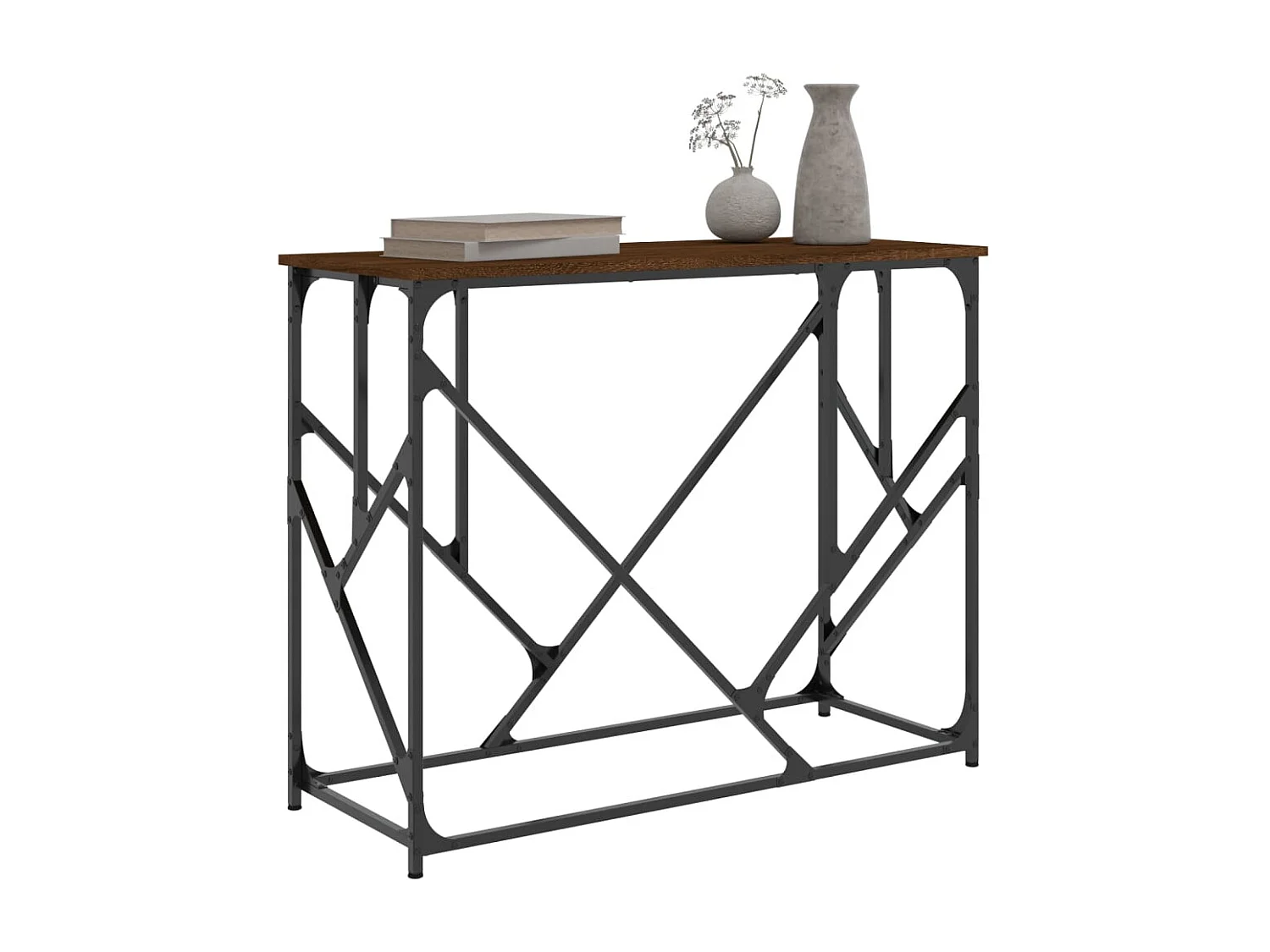 Wandtafel 100x40x80 cm bewerkt hout bruin eikenkleur