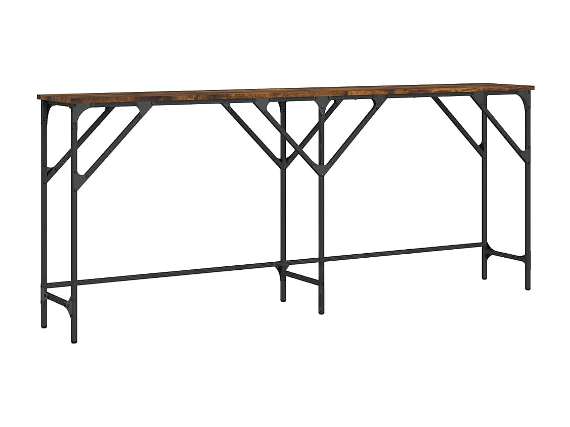 Table console chêne fumé 180x29x75 bois d'ingénierie