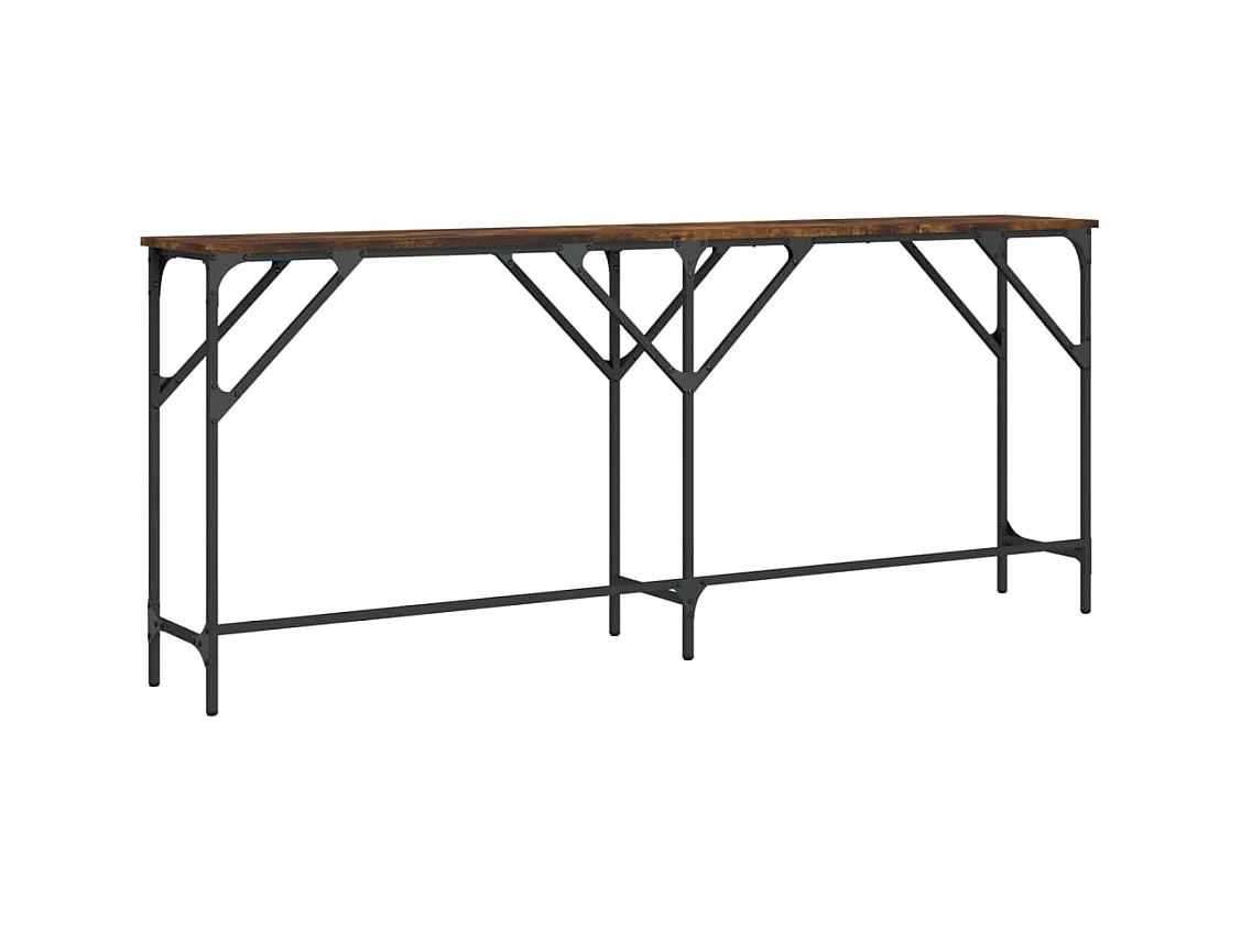 Table console chêne fumé 180x29x75 bois d'ingénierie