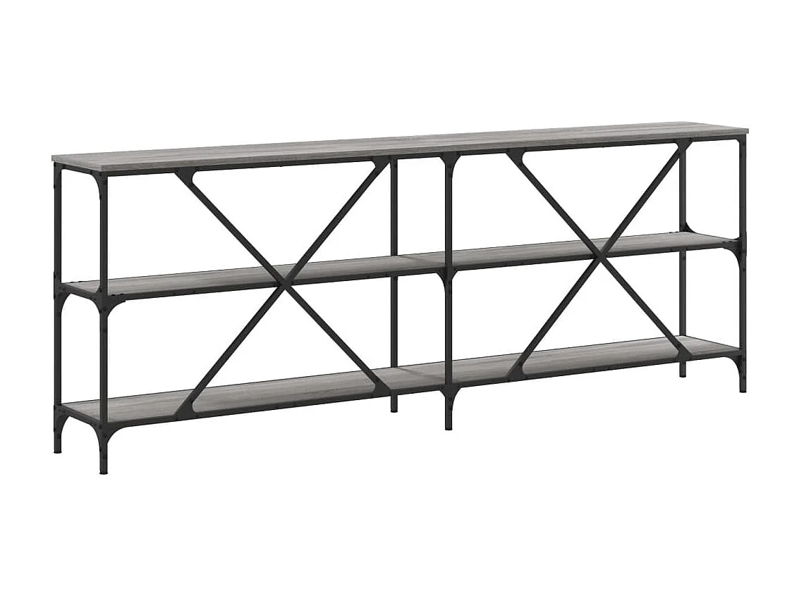 Table console sonoma gris 200x30x75 bois d'ingénierie et fer