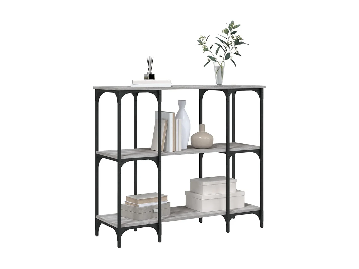 Table console sonoma gris 102x35x90 bois d'ingénierie