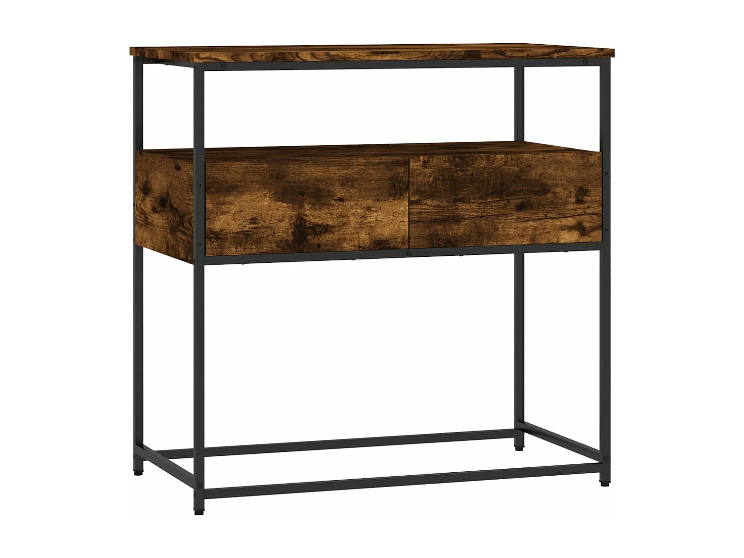 Table console chêne fumé 75x40x75 bois d'ingénierie