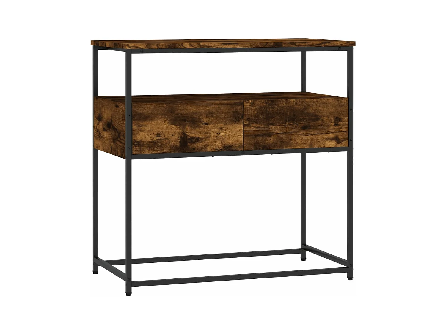 Table console chêne fumé 75x40x75 bois d'ingénierie
