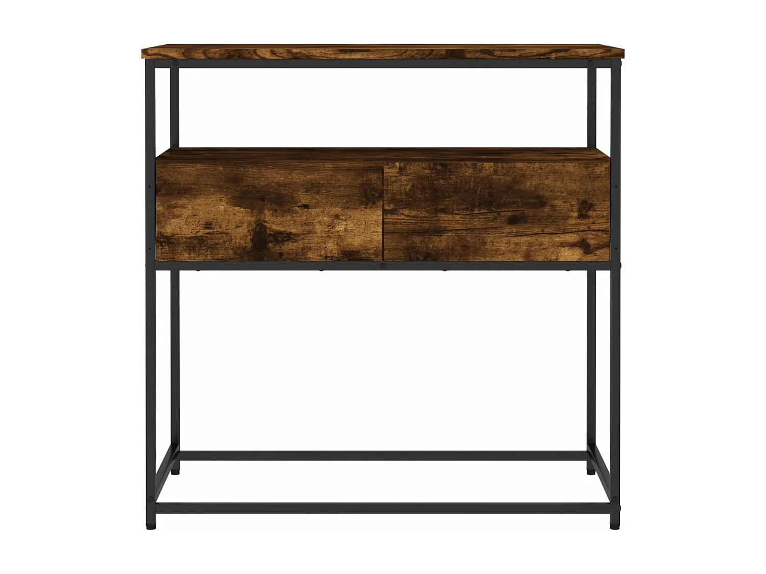 Table console chêne fumé 75x40x75 bois d'ingénierie