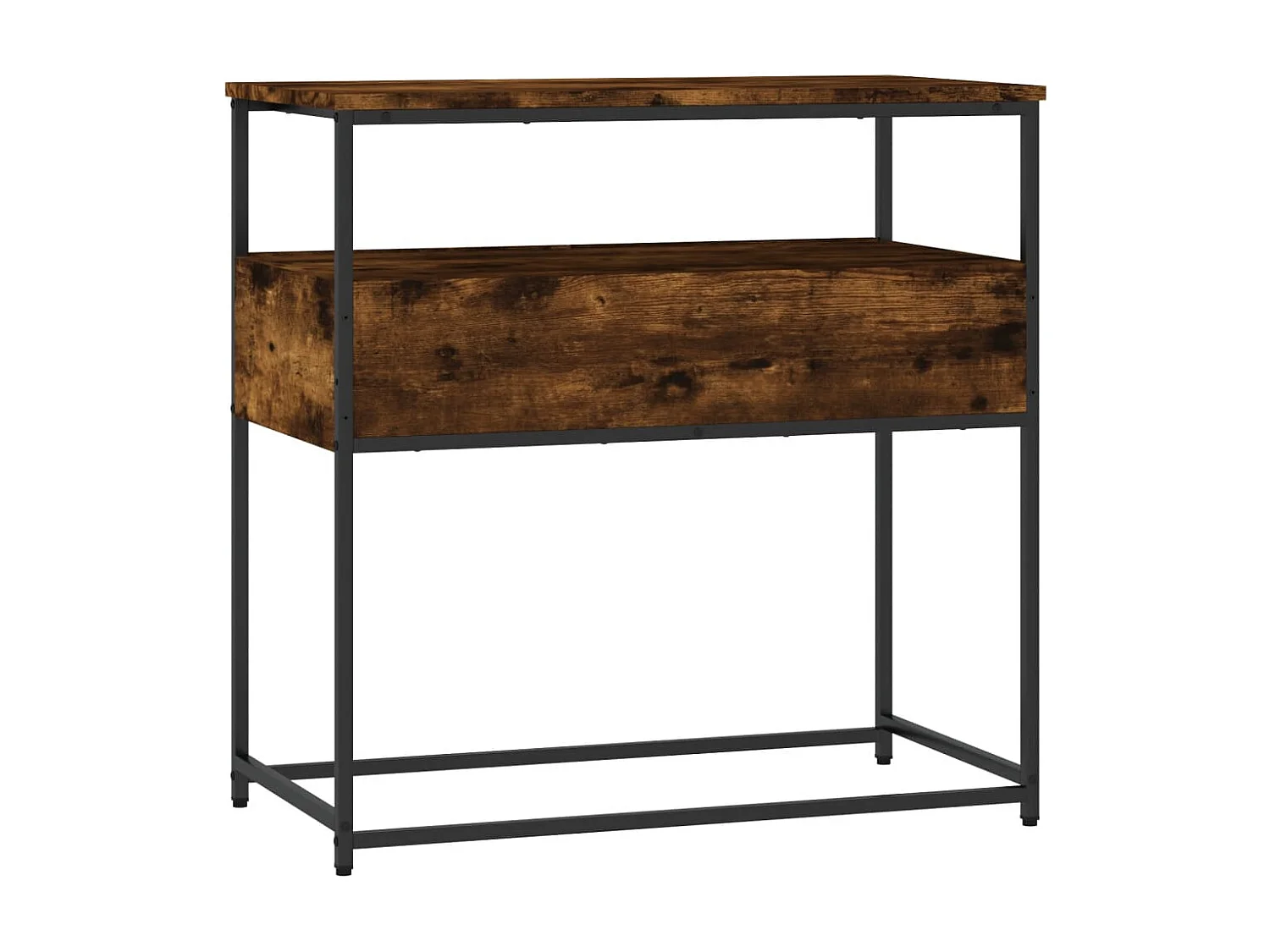 Table console chêne fumé 75x40x75 bois d'ingénierie