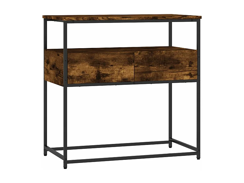 Table console chêne fumé 75x40x75 bois d'ingénierie