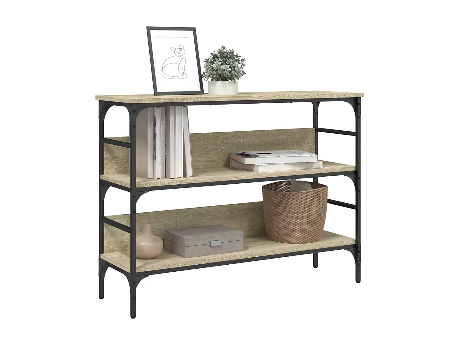 Table console chêne sonoma 100x32x75 bois d'ingénierie