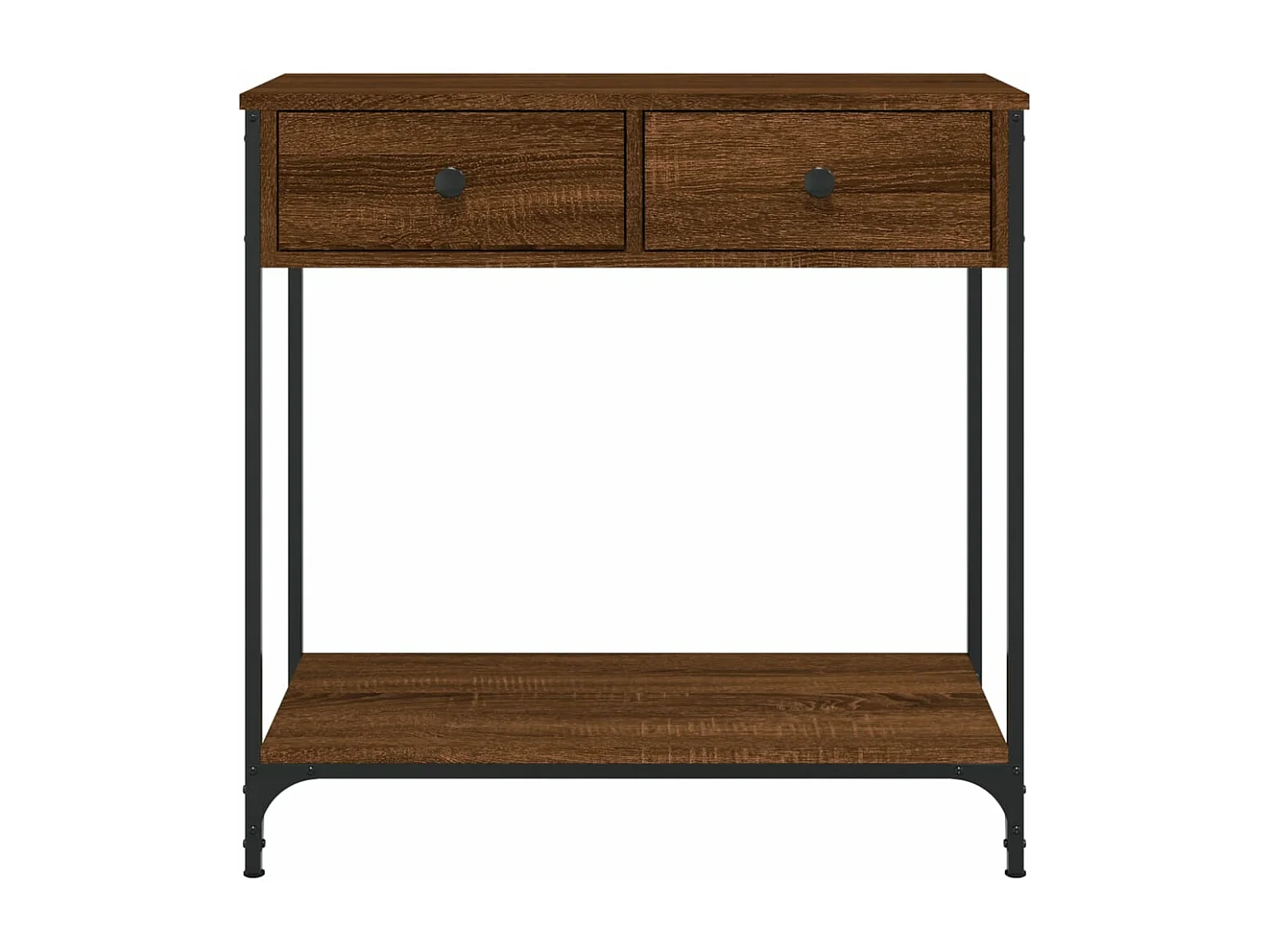 Table console chêne marron 75x34,5x75 bois d'ingénierie