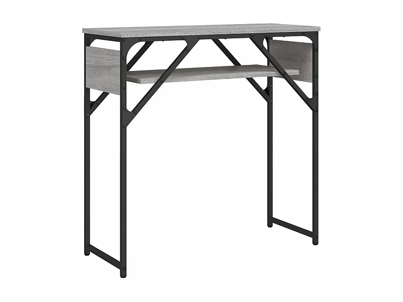 Table console avec étagère sonoma gris 75x30x75