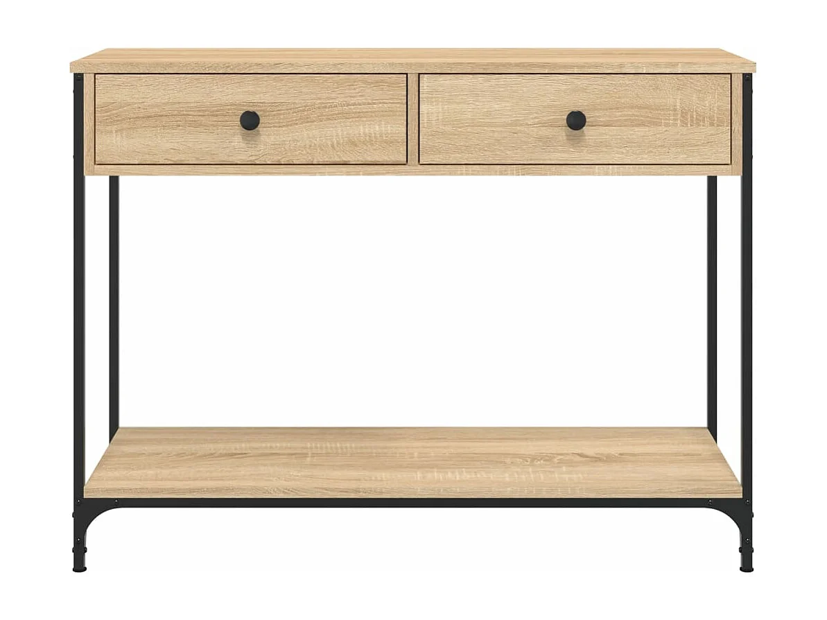 Table console chêne sonoma 100x34,5x75 bois d'ingénierie