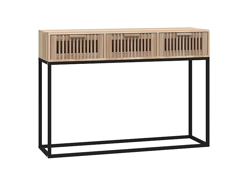 Table console 105x30x75 bois d'ingénierie et fer