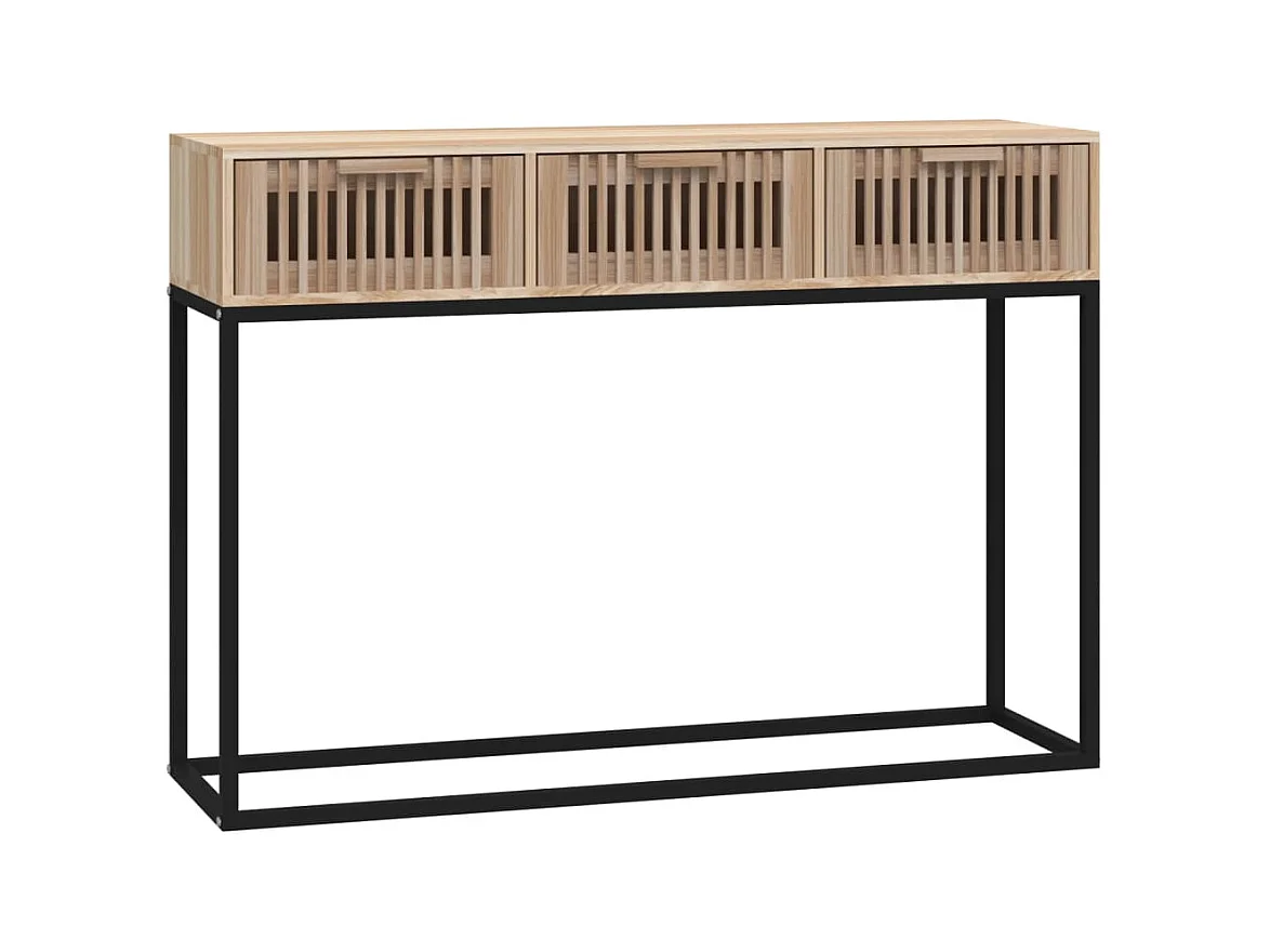 Table console 105x30x75 bois d'ingénierie et fer