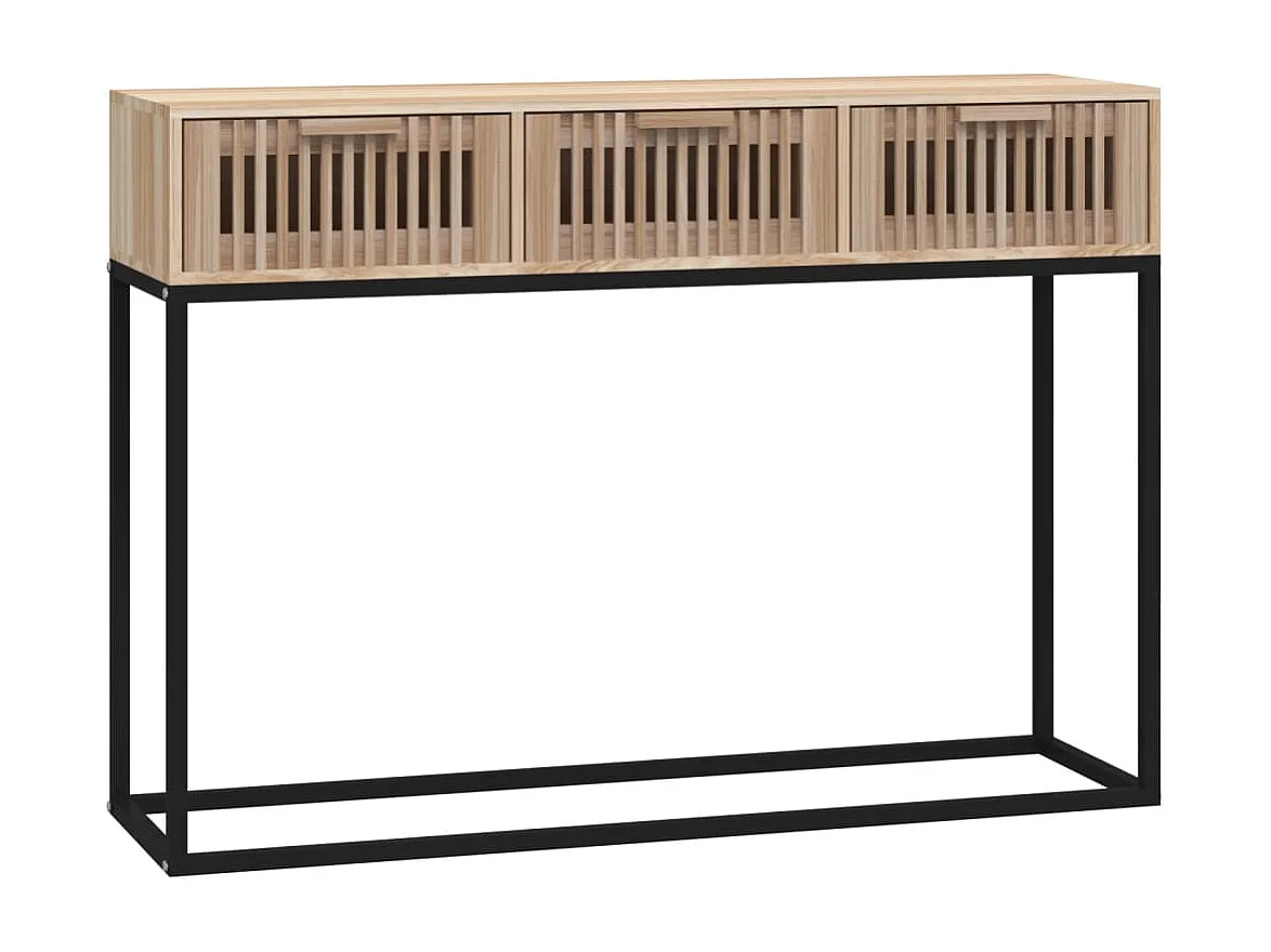 Table console 105x30x75 bois d'ingénierie et fer
