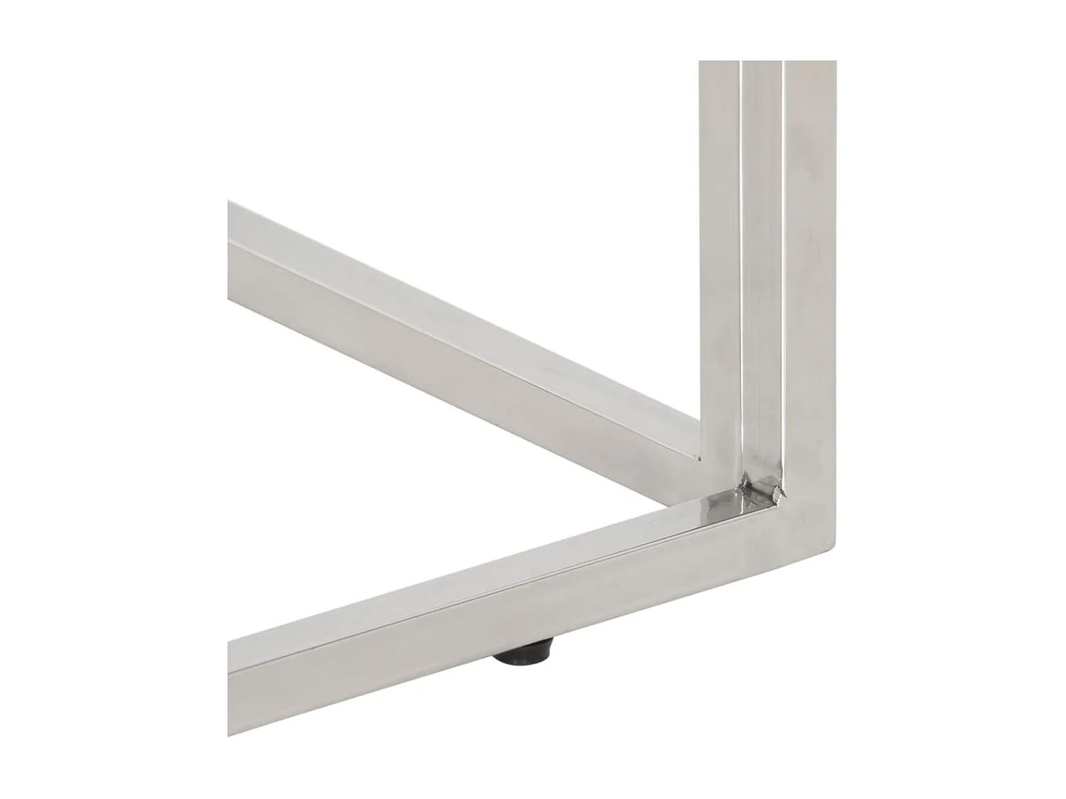 Table console argenté acier inoxydable-bois massif récupération